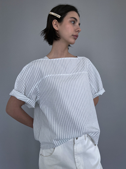 [SALT Label] SQUARE RIP BLOUSE_BLUE