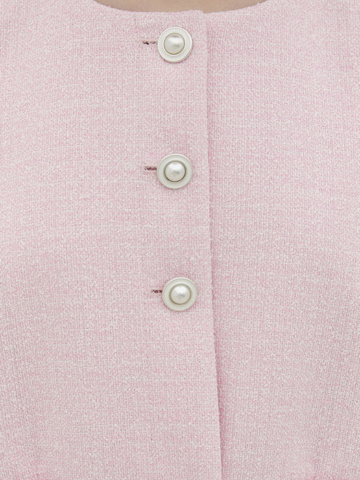 Volume Sleeve Tweed Jacket_PINK