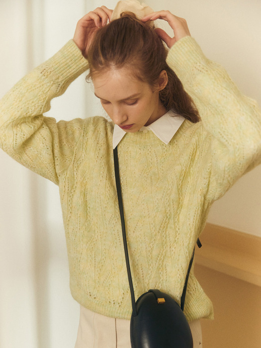 BRUSH PUNCHING PULLOVER (lime yellow)