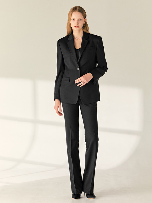 RONDA Straight-fit wool trousers (Black)