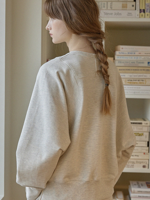 Curved Line Sweatshirt - Oatmeal