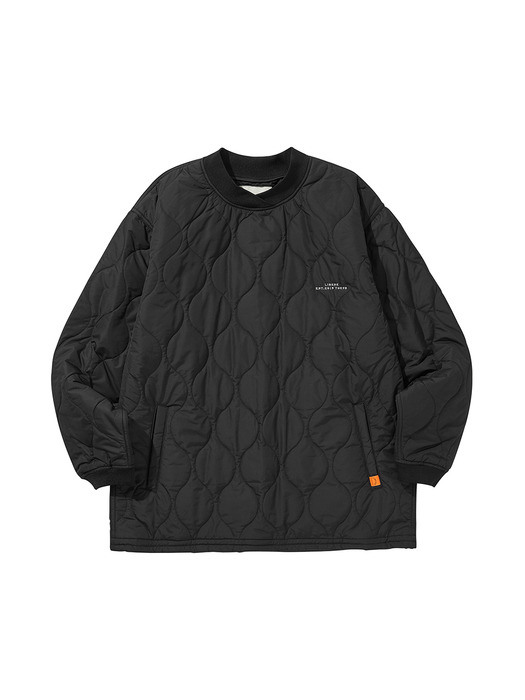 QUILTING PULL OVER JACKET / BLACK