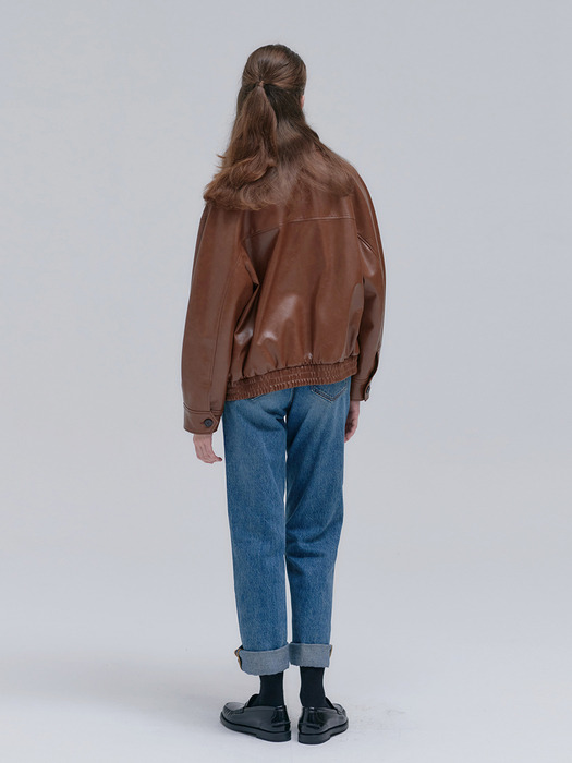 23FN leather zip-up blouson jacket [BR]