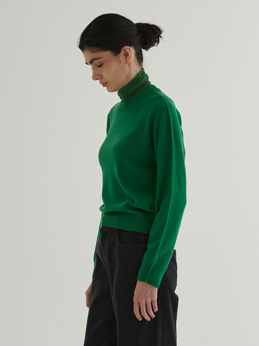 Whole Garment Fine Wool Knit (Green)