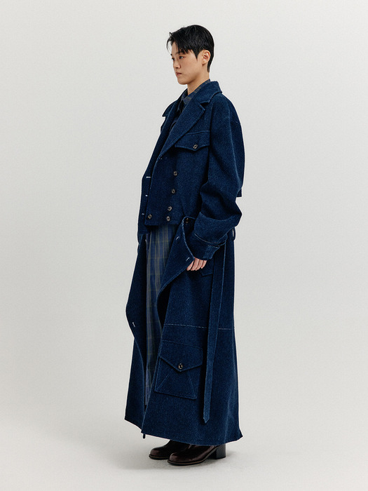 XEATHER Separable Trench Coat - Navy