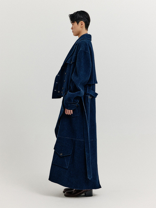 XEATHER Separable Trench Coat - Navy