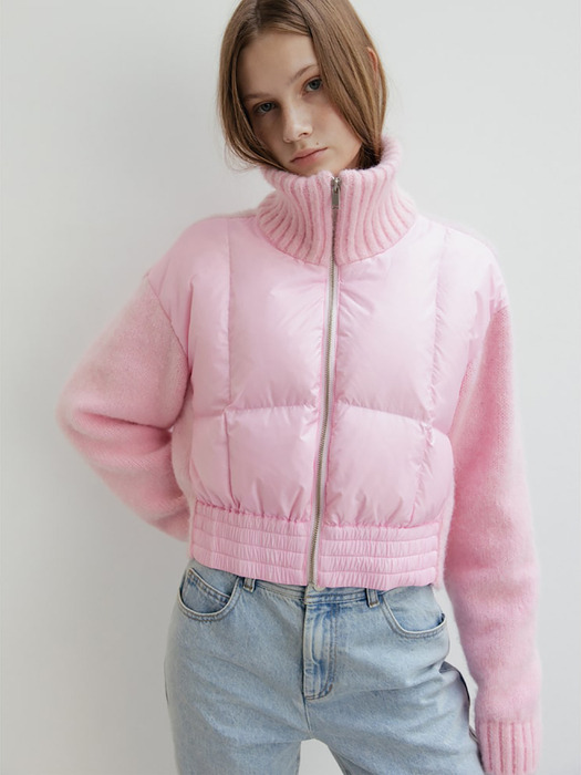 GooseDown Knit Patch Outer  Pink (WE3Y38T13X)