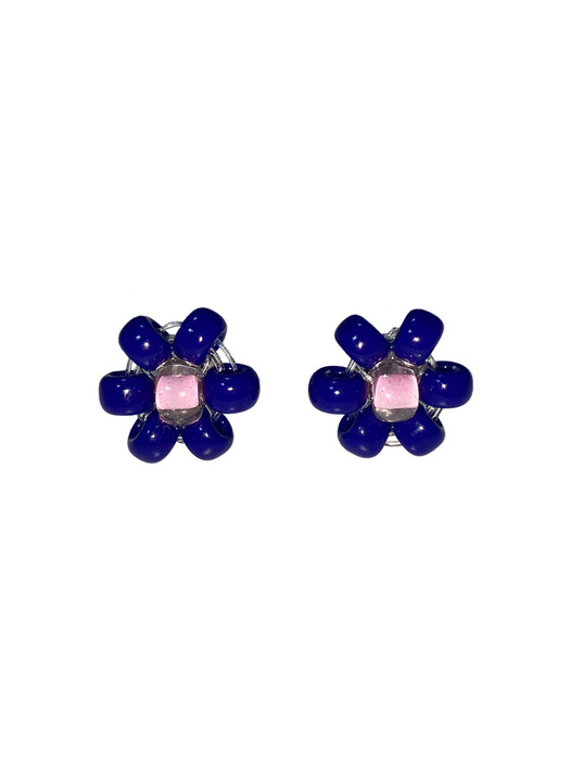 Lovely Blue Flower Beads Earring 