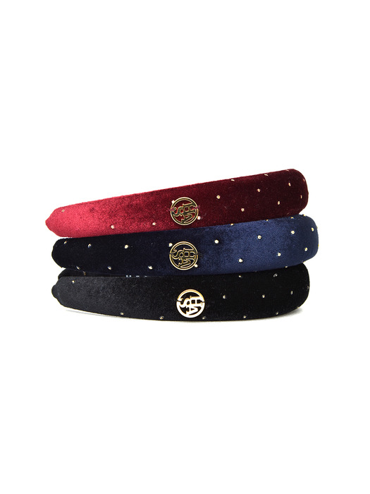 HW004 Glitter has logo velvet hair band