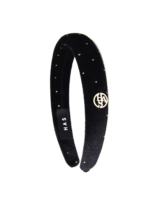 HW004 Glitter has logo velvet hair band