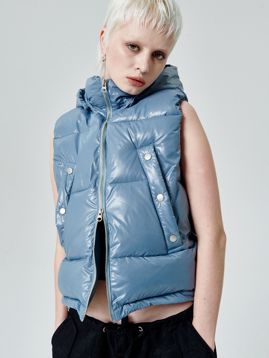 CROP PUFFER VEST [MINT]