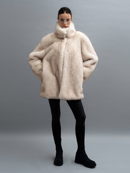 SOFT FUR JACKET, IVORY