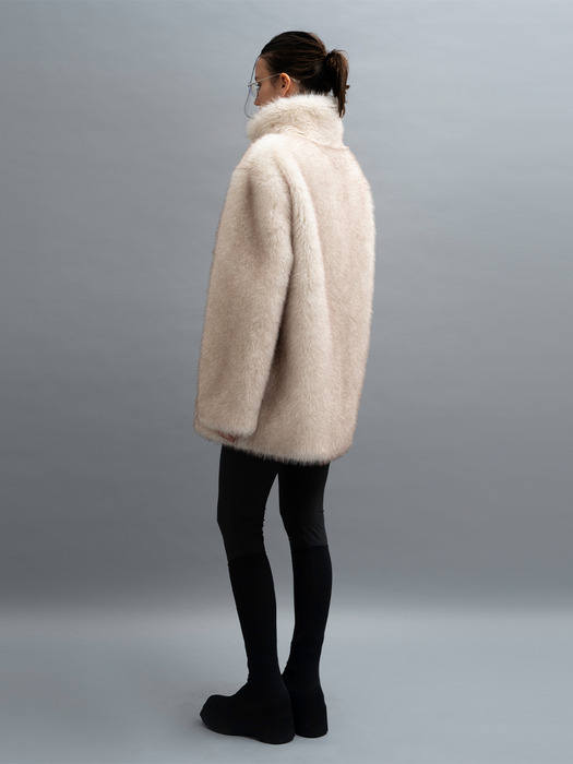 SOFT FUR JACKET, IVORY