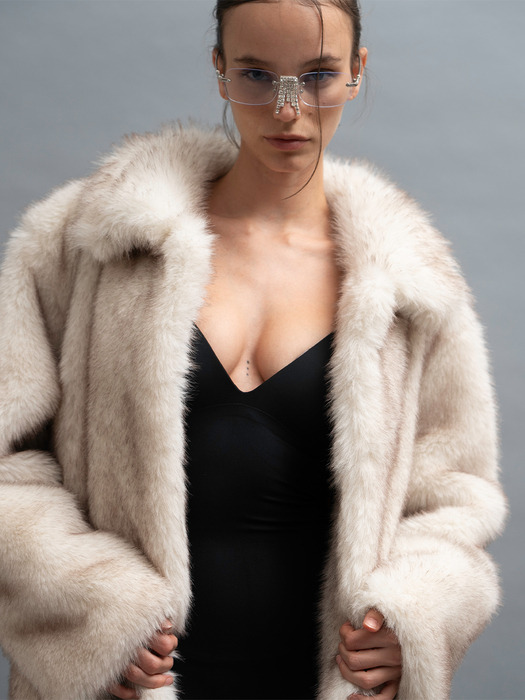 SOFT FUR JACKET, IVORY