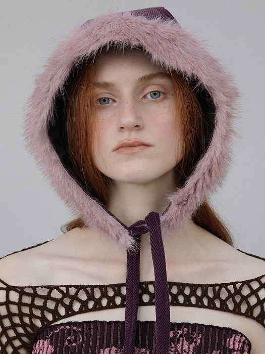 FUR BONNET HAT_PURPLE