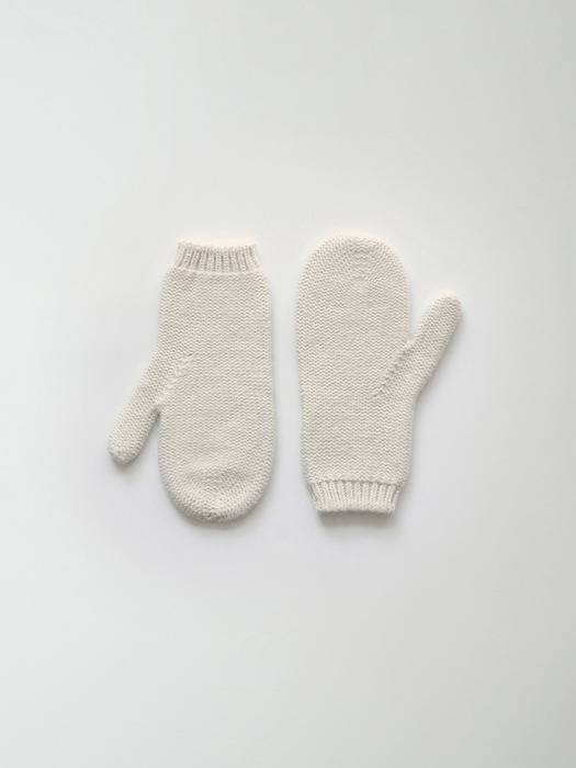 Alpaca knit mittens (Ivory)