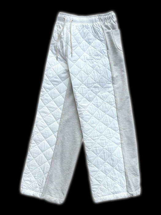QUILTING 2WAY SWEAT PANTS, IVORY