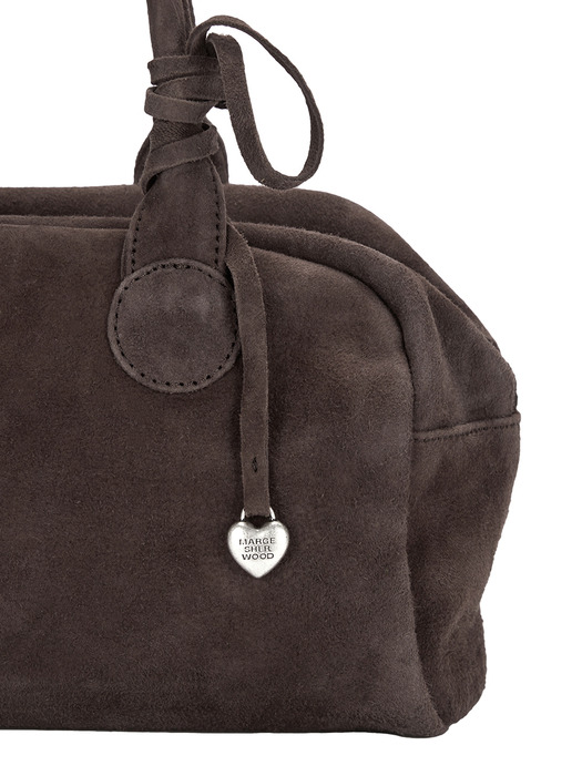 HEART CHARM_choco brown suede