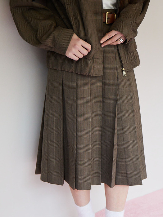 Gatsby Pleated Skirt  Brown (TA4127A01D)