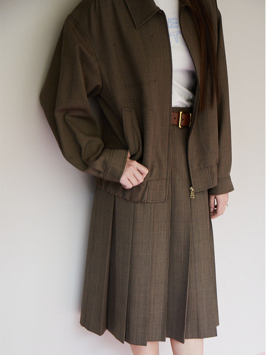 Gatsby Pleated Skirt  Brown (TA4127A01D)