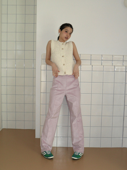 90s Shiny Corduroy Pants (Lavender)