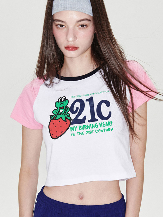 21C FROG Raglan Crop T-shirt [White]