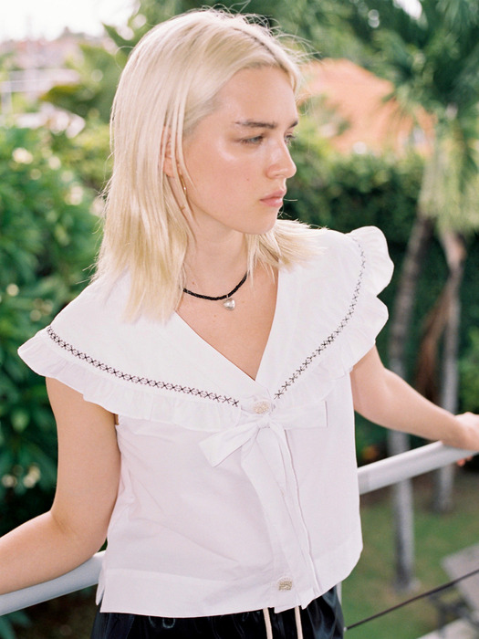 RENEE SAILOR COLLAR TOP_WHITE