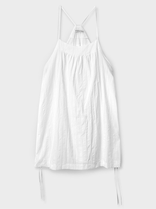 Layered String Shirring Sleeveless Mini One Piece [Ivory]