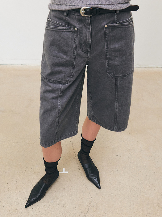 TFS RIVET WASHED SHORT PANTS_2COLORS