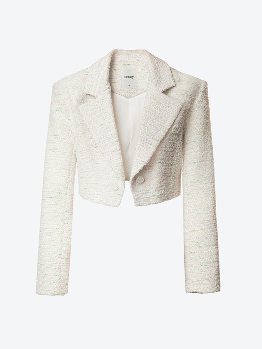 Boucle Tweed Cropped Spencer Jacket[White(WOMAN)]_UTO-FB08