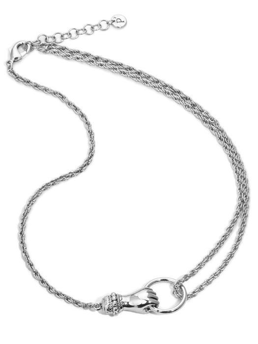 Grab Your Eye Rope Chain Necklace Silver