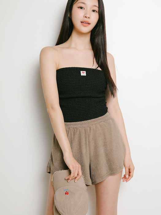 Heart Terry Short Pants (Brown)