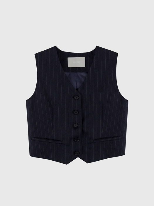 Striped Three Set-up Suit Wool Vest