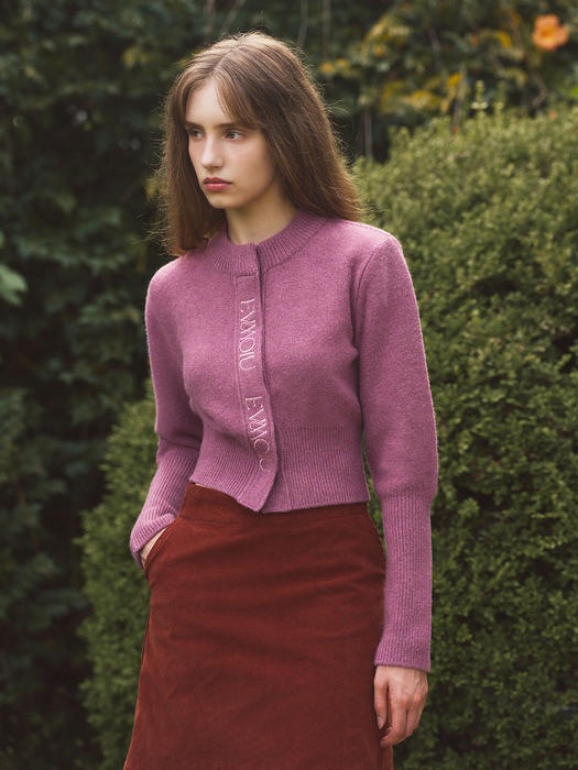 ALPACA SLIM CARDIGAN - FLOWER PURPLE