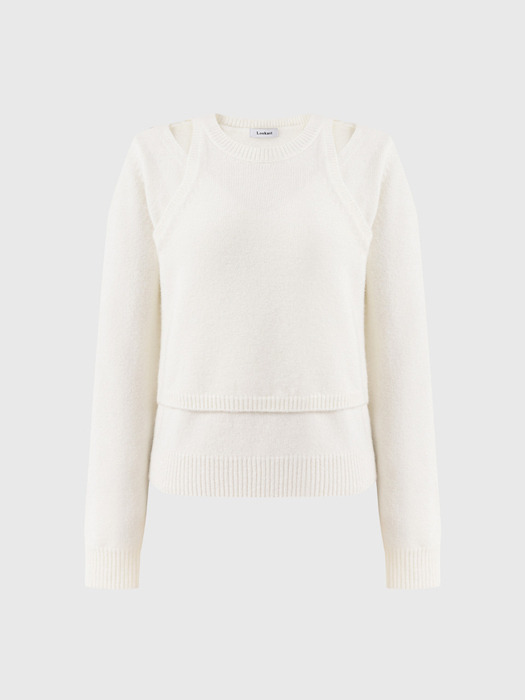 린디 울 레이어드 니트 탑 / LINDY WOOL LAYERED KNIT TOP_2colors