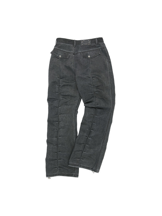 RIVOLI WASHED TUCK PANTS apa752m(WASHED BLACK)