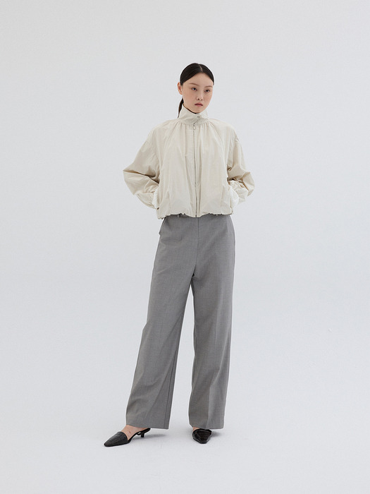 BACK BANDING STRAIGHT PANTS_GREY