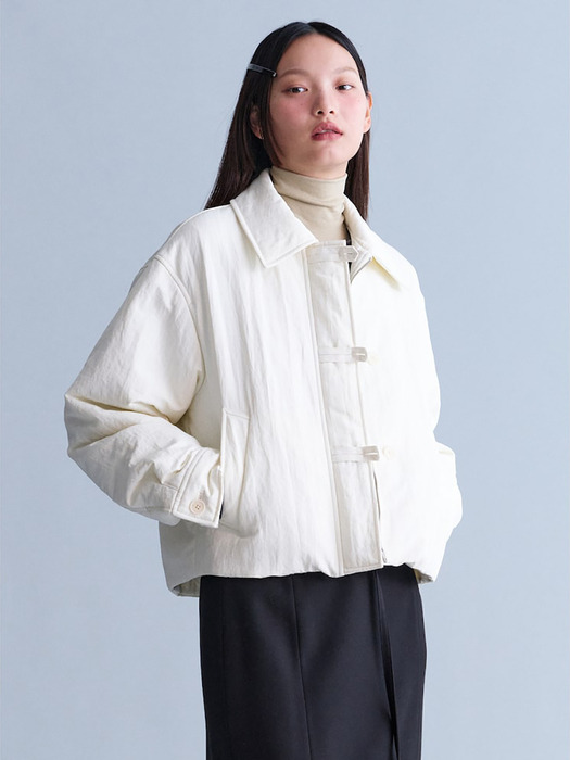 Volume Sleeve Short Padding Jacket  Ivory (KE4938M010)