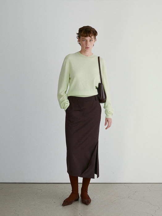 ASYMMETRIC LONG SKIRT (WINE)