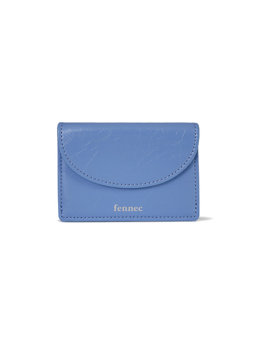 CRINKLE HALFMOON MINI WALLET - STEEL BLUE