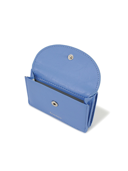 CRINKLE HALFMOON MINI WALLET - STEEL BLUE