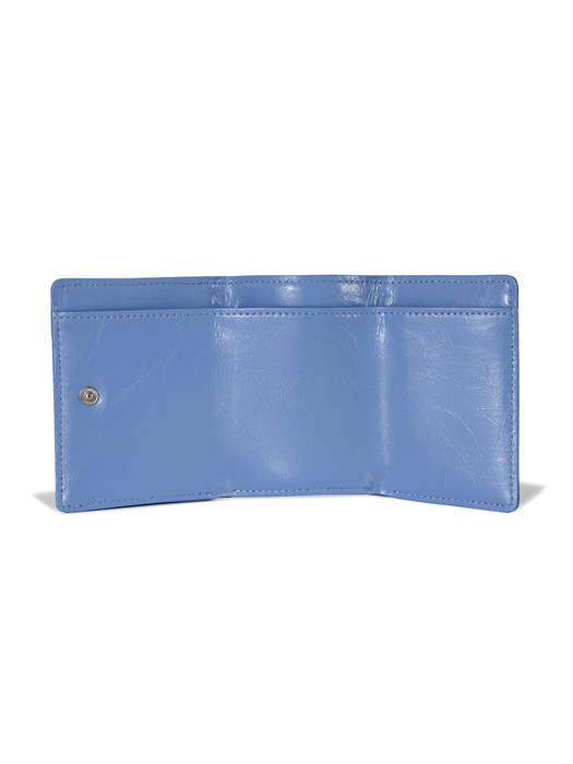 CRINKLE HALFMOON MINI WALLET - STEEL BLUE