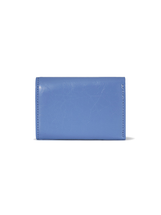 CRINKLE HALFMOON MINI WALLET - STEEL BLUE