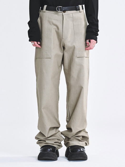 RIMPLE WORK PANTS KHAKI BEIGE