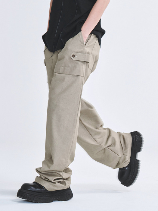 RIMPLE WORK PANTS KHAKI BEIGE