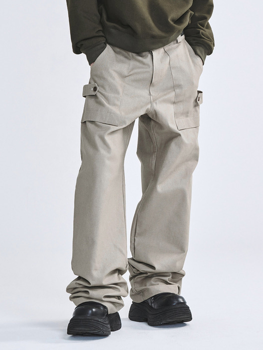 RIMPLE WORK PANTS KHAKI BEIGE