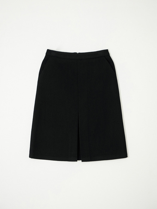 HAMP WOOL HALF SKIRT_BLACK