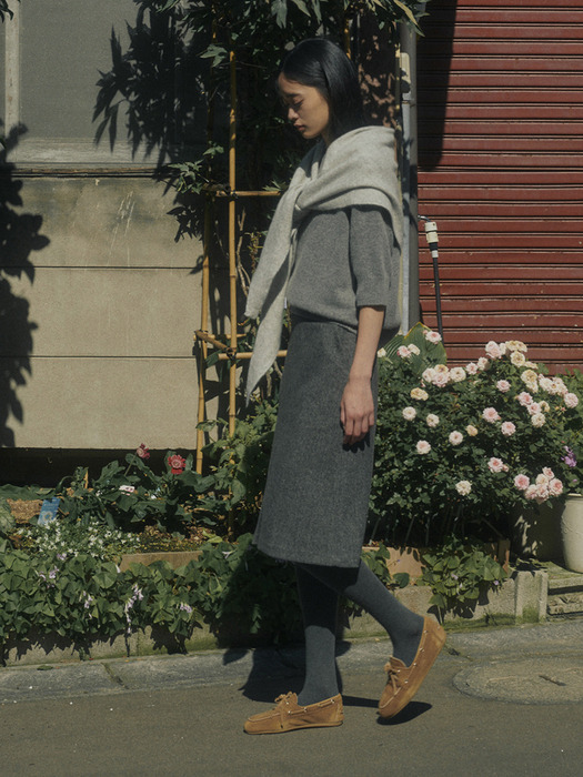 HAMP WOOL HALF SKIRT_BLACK