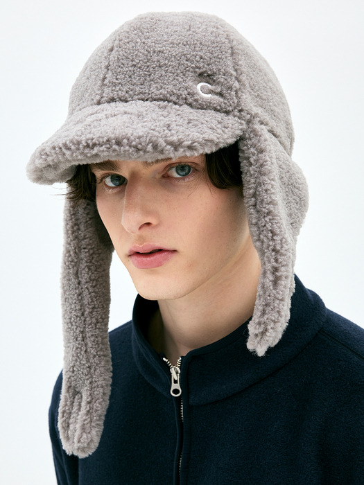 [24FW clove] Teddy Hat_Men (Charcoal)