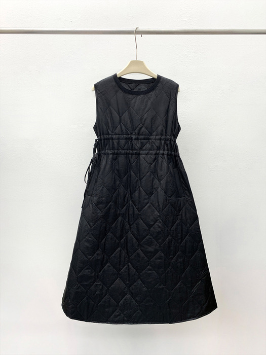 DIA Layered Padded Long Dress_Black